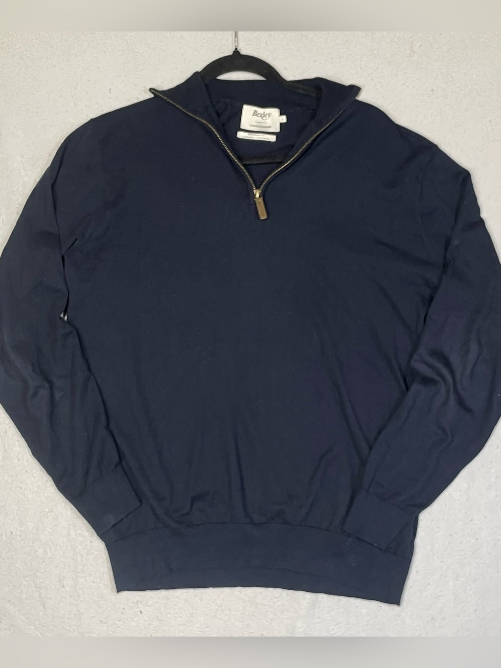 Bexley Cashmere blend Half-Zip Sweater in Navy Blue Size Large